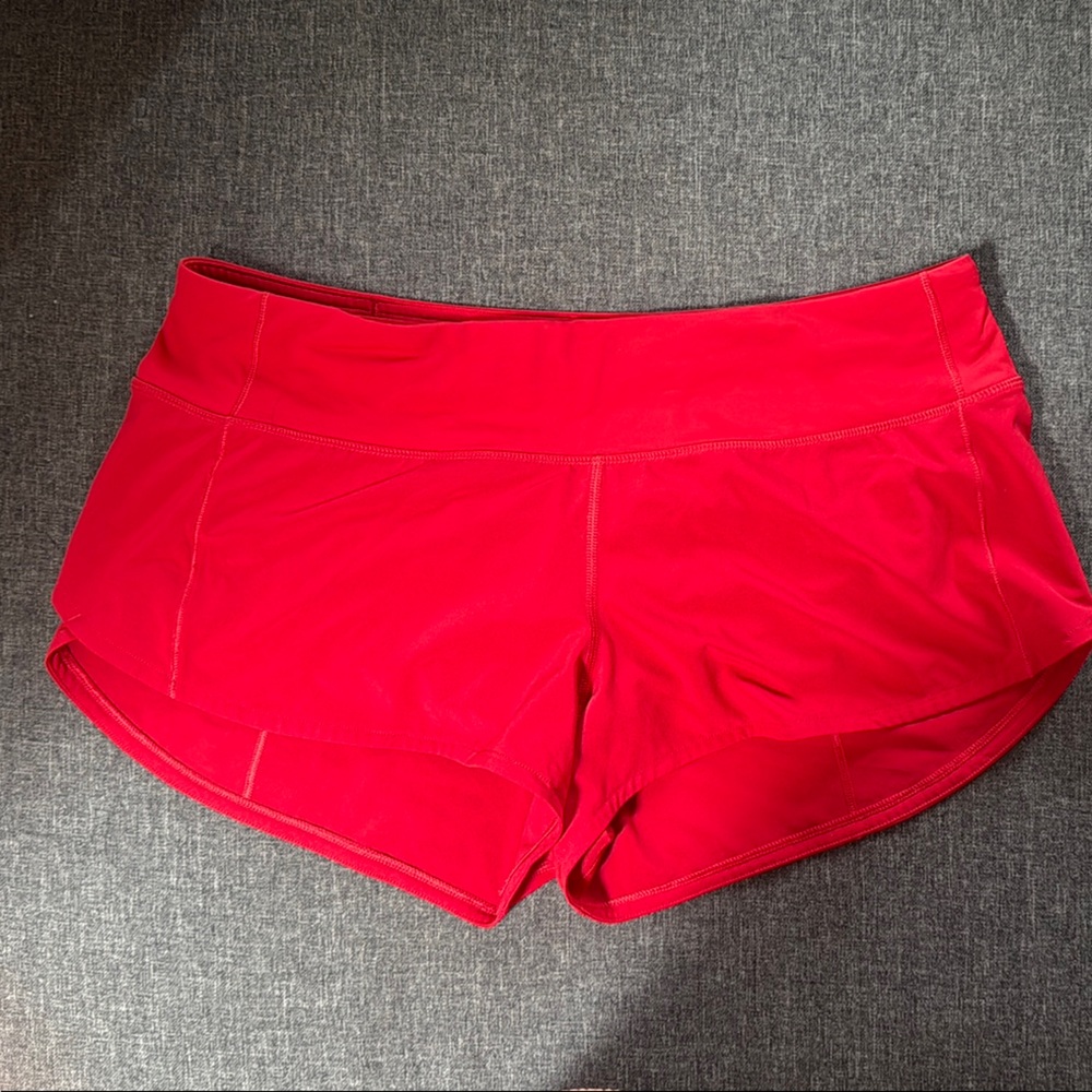 lululemon athletica Vibrant Red Athletic Shorts